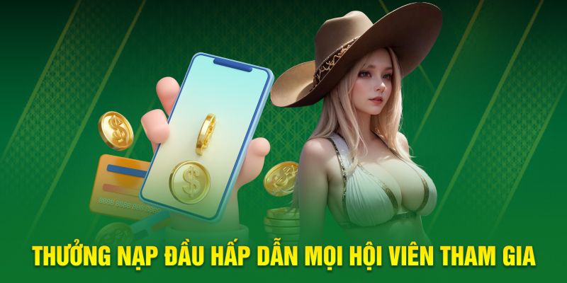 Thưởng nạp đầu hấp dẫn mọi hội viên tham gia